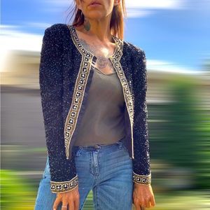 Vintage 1950’s heavy beaded cocktail jacket blazer New Years Eve formal